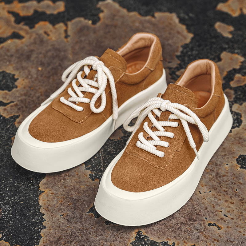 Men'S Shoes To Increase Height - Мужские замшевые туфли, коричневые повседневные кожаные