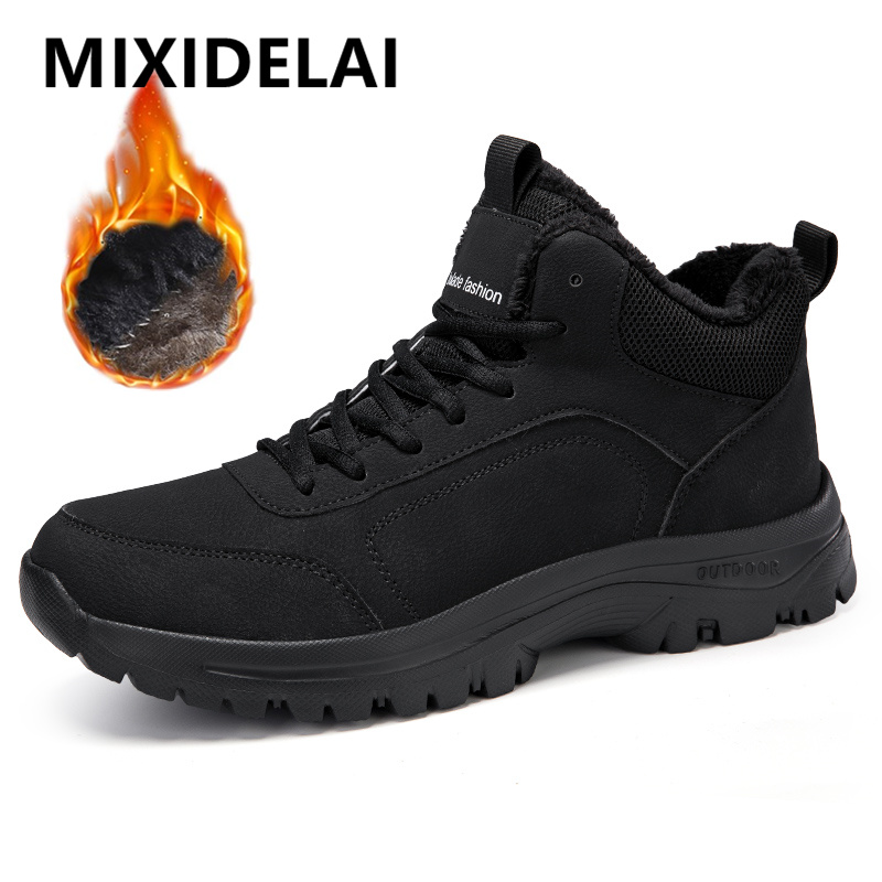 Men Shoes Office - Зимние мужские ботинки. Теплые плюшевые мужские