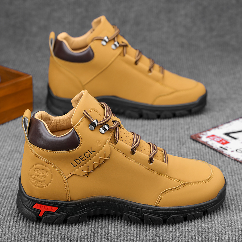 Men Shoes Office - Мужские винтажные высокие ботинки большого размера
