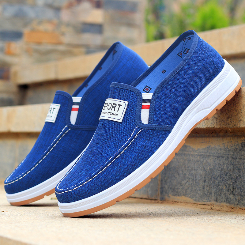Men'S Shoes Slip On - Летние мужские парусиновые туфли, старинные пекинские
