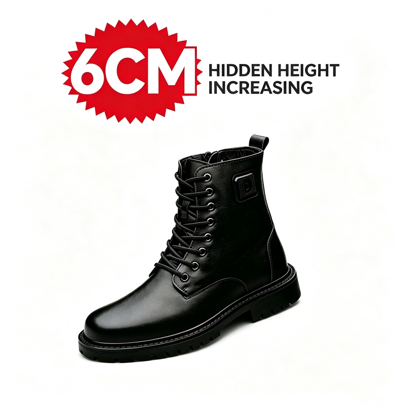 Men'S Shoes To Increase Height - Мужские зимние кожаные ботинки на скрытой