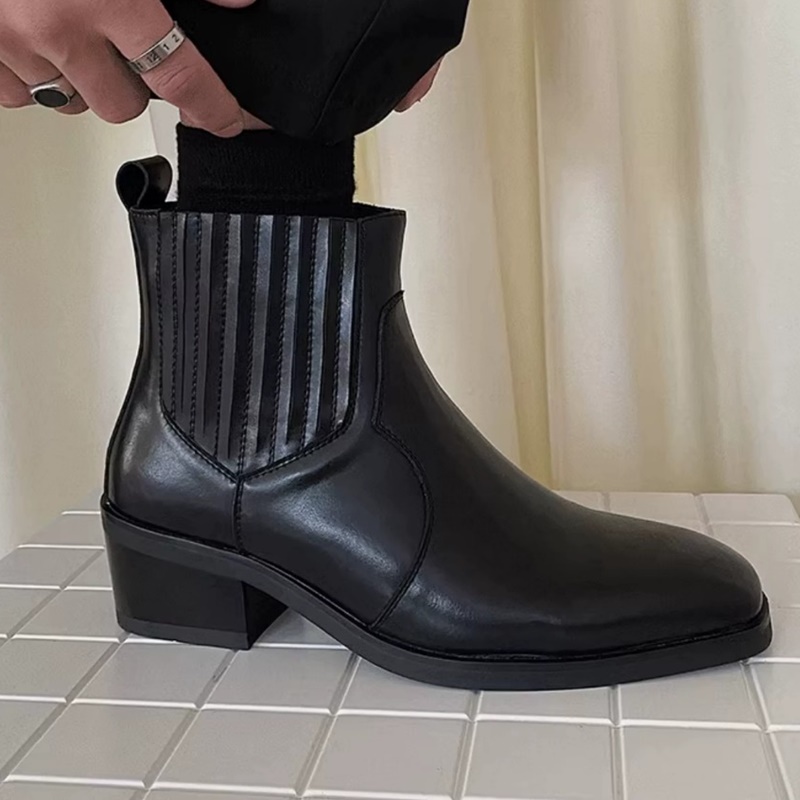Осенне-зимние черные кожаные б – обзор и цена Men'S Shoes To Increase Height