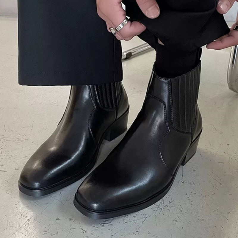 Осенне-зимние черные кожаные б – обзор и цена Men'S Shoes To Increase Height